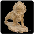 Garden stone carving life size marble lion statues for sale